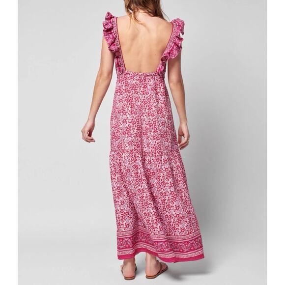 Faherty Hyland Maxi Dress in Snu-Sun Up Block Floral Print Women’s Size Medium - Picture 13 of 14